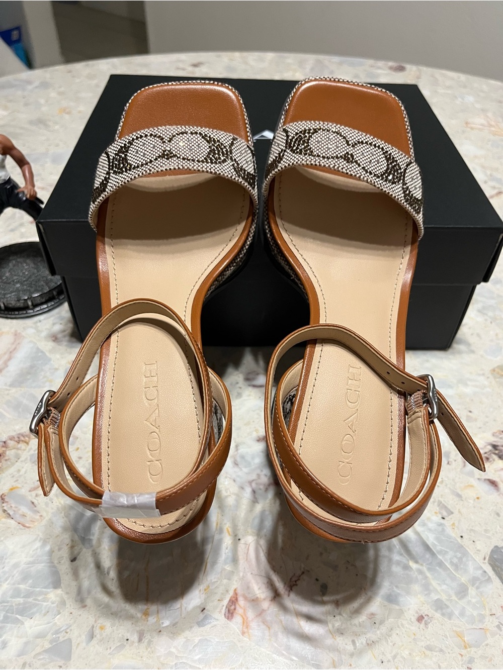 Coach Platform Sandal In Crystal Signature Jacquard NIB - Picture 8 of 13